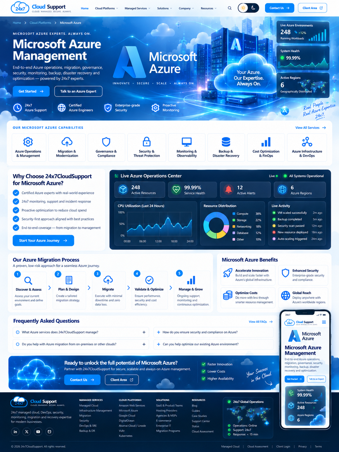 Microsoft Azure Management cloud infrastructure illustration